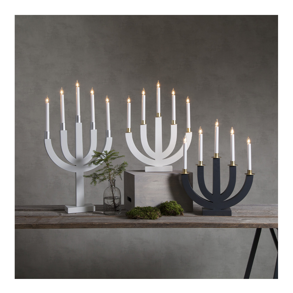 Star Trading Elias Adventsljusstake 67 cm Ljusgrå