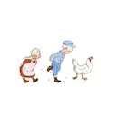 Emil & Ida i hönsgården disktrasa 47x47 cm offwhite