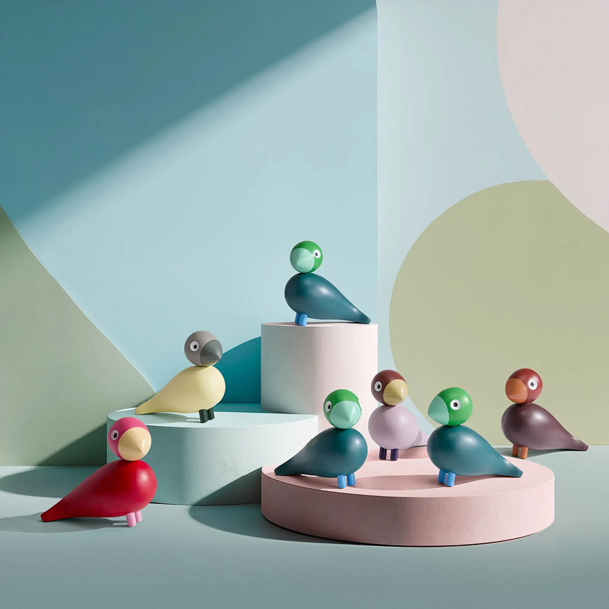 Kay Bojesen Denmark Year Bird 2026 Puulintu 12,5 cm Tummanvihreä