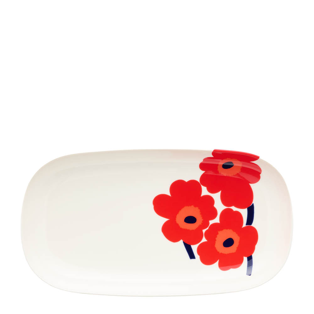Marimekko Oiva Unikko serveringsfat 17x32 cm