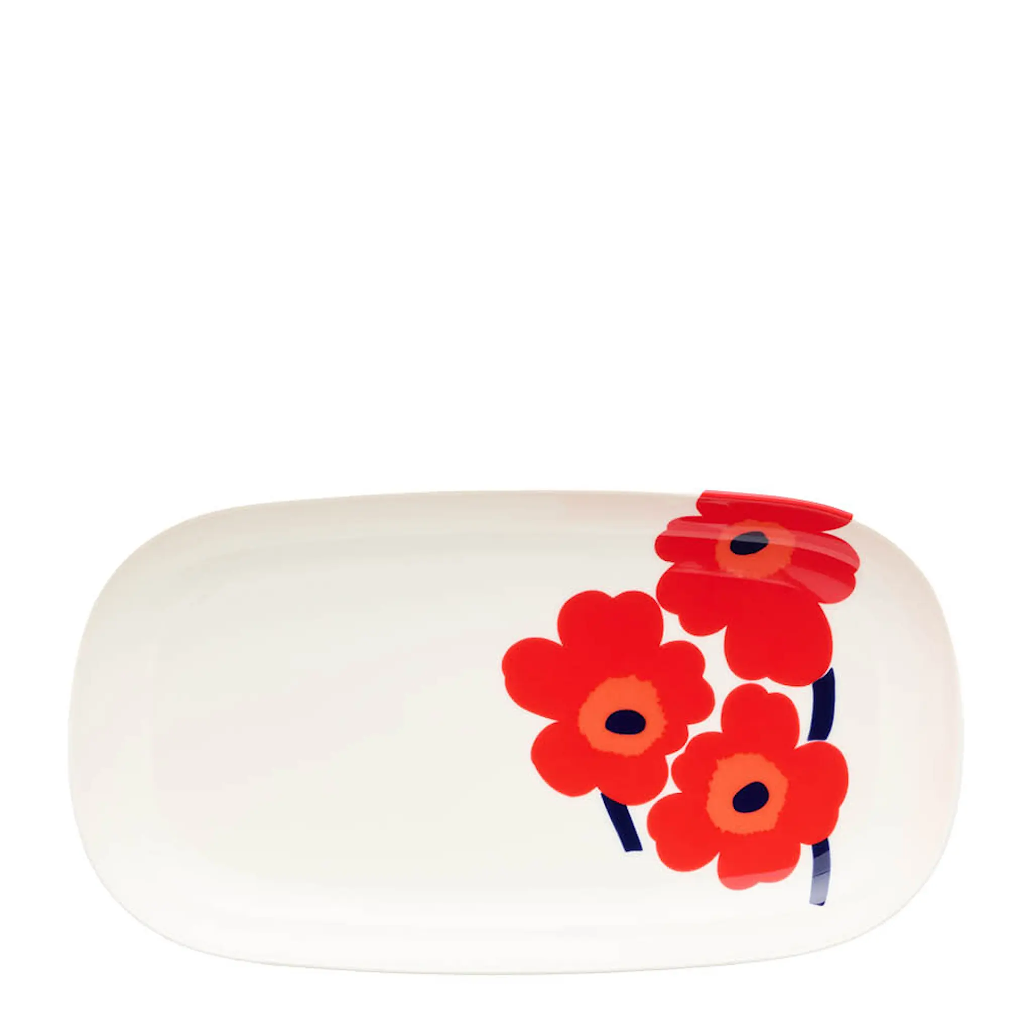 Marimekko Oiva Unikko serveringsfat 17x32 cm