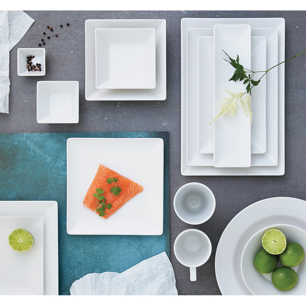 Aida Quadro Skål 17,5x17,5 cm Vit