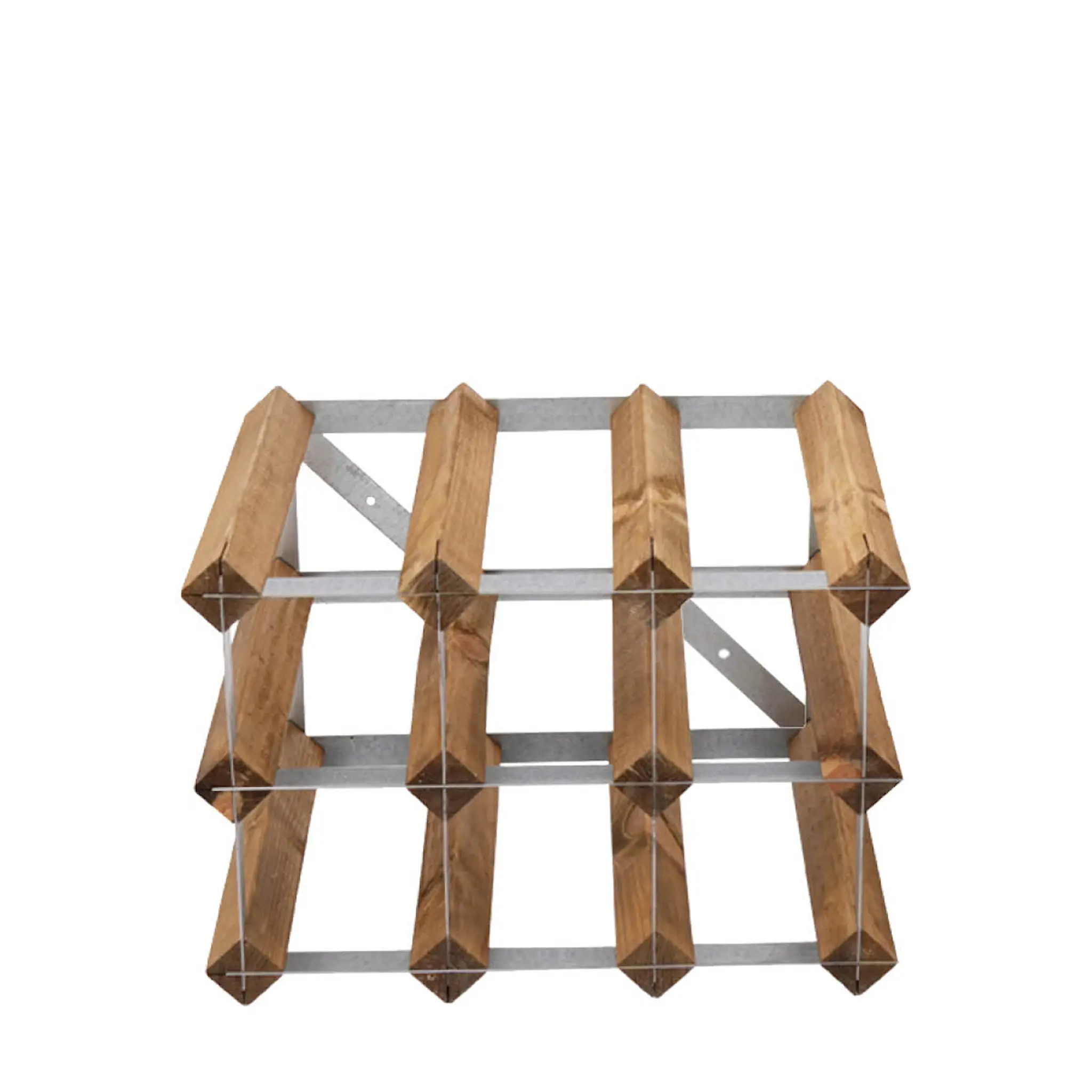 Traditional Wine Rack Viiniteline 9 Pulloa Koottu Vaalea Tammi