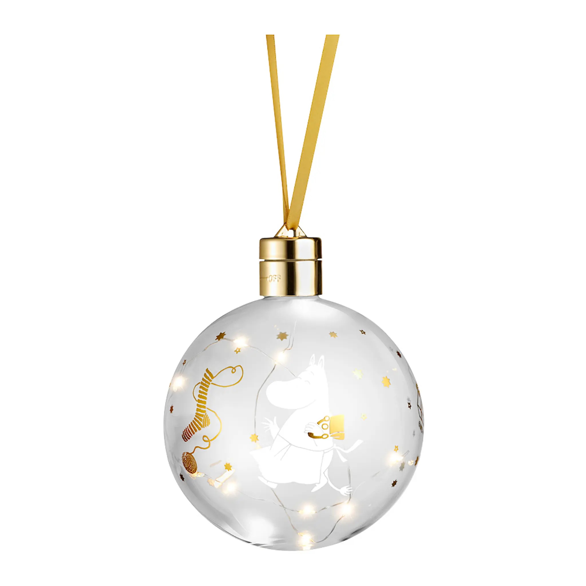 Muurla Mumin kula med LED-ljus 11 cm gnistrande stjärnor