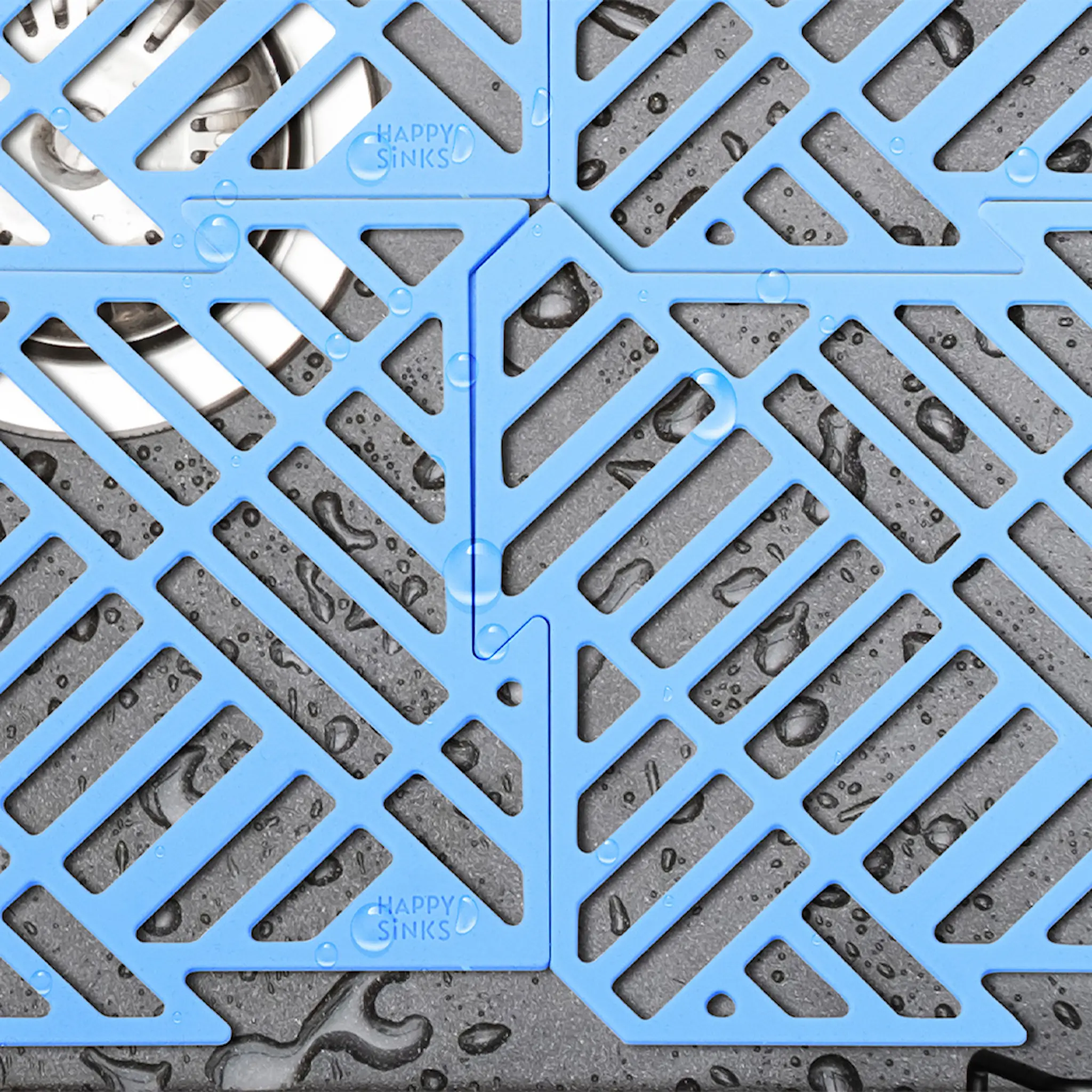 Happy Sinks Vaskematte 16x16 cm blå hover
