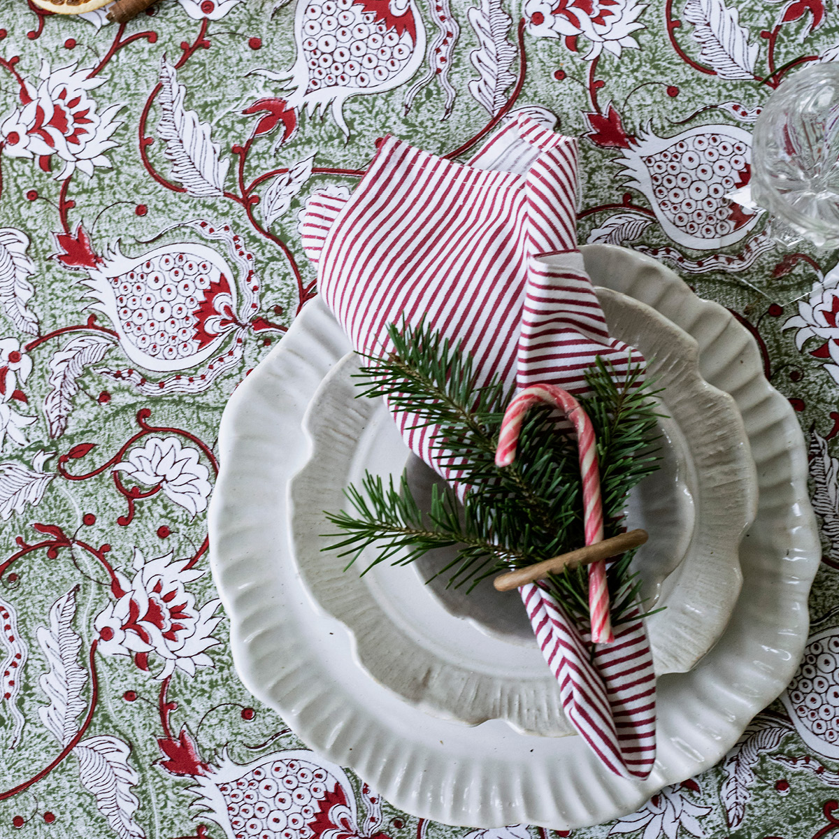 Chamois Stripe servett 50x50 cm 4-pack röd