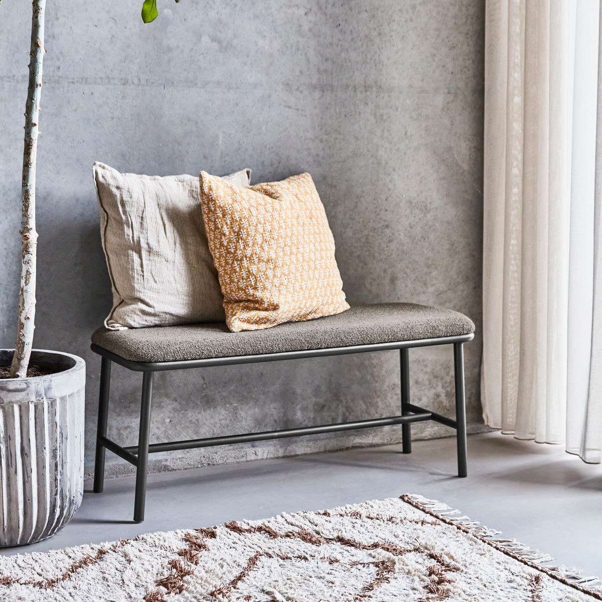 House Doctor Toda bänk 100x39x44 cm brun