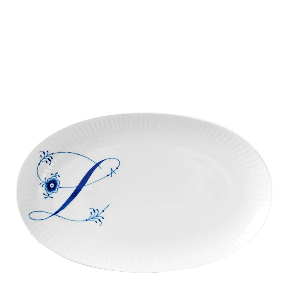 Blue Fluted Pl Alphabet Lautanen soikea 23 cm L