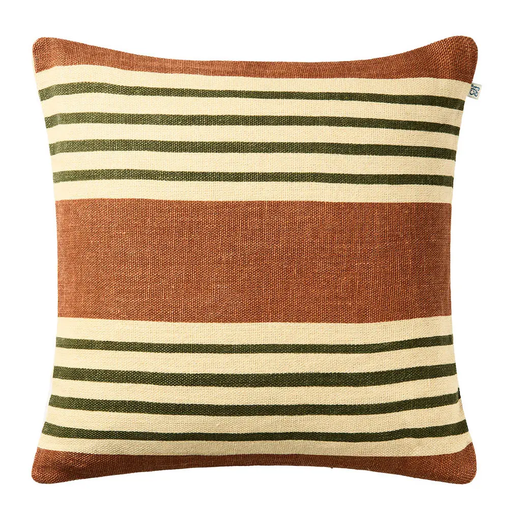 Aria putetrekk lin 50x50 cm Apricot Orange/Cactus Green