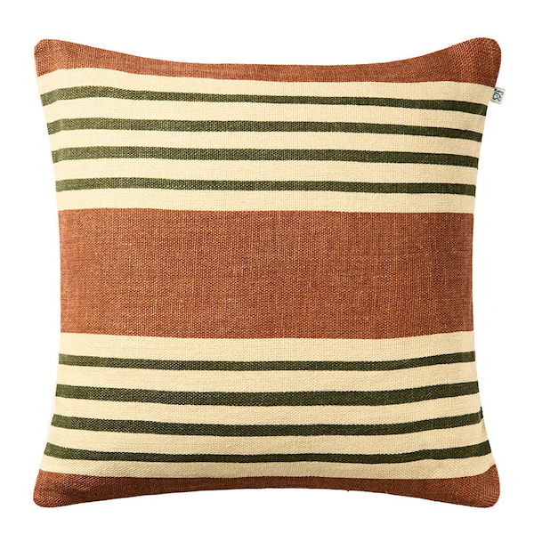 Aria kuddfodral linne 50x50 cm Apricot Orange/Cactus Green