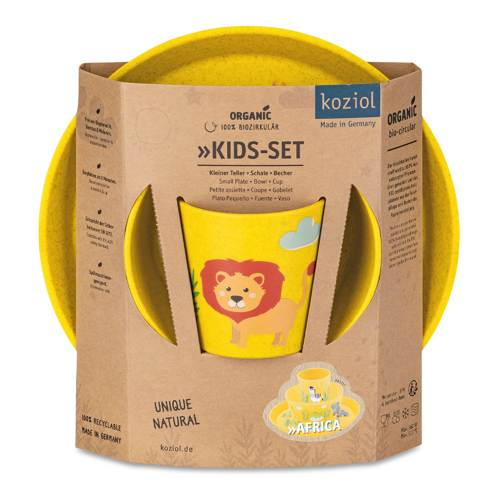 Koziol Connect servise 3 deler tallerken skål krus afrika