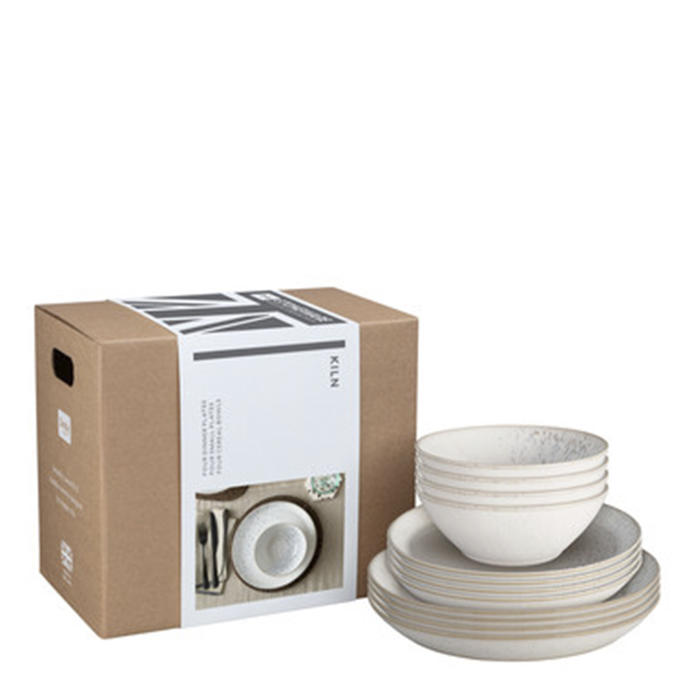 Denby Kiln servis startset 12 delar beige/vit