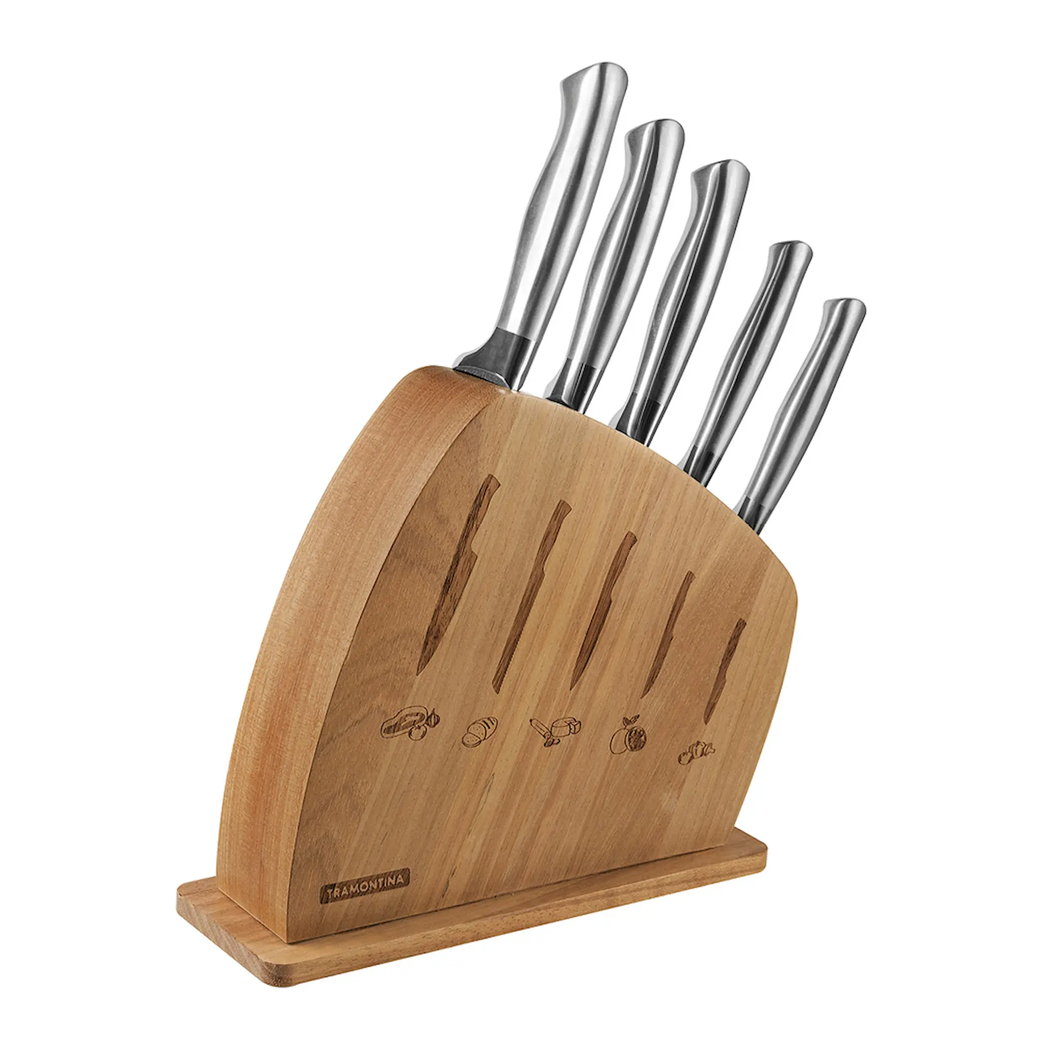 Tramontina Cronos knivset 6 delar med knivblock silver