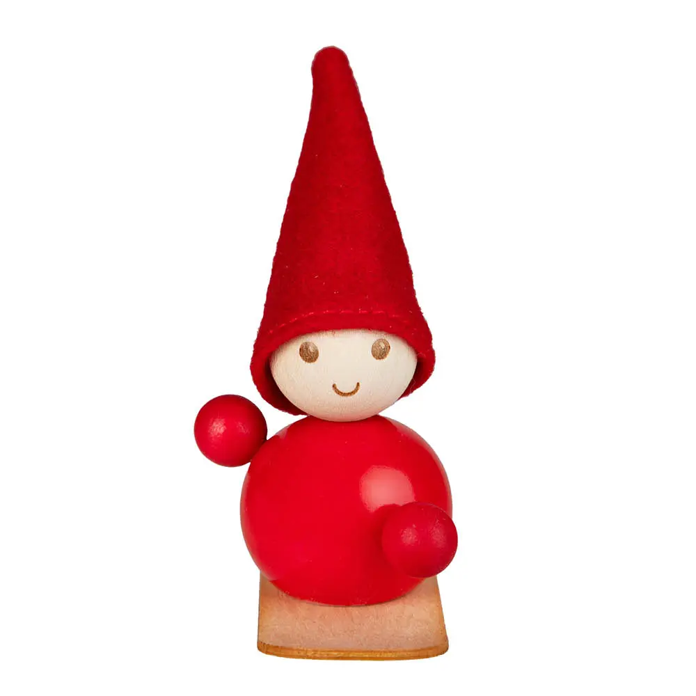Nisse snowboarder figur 9 cm rød