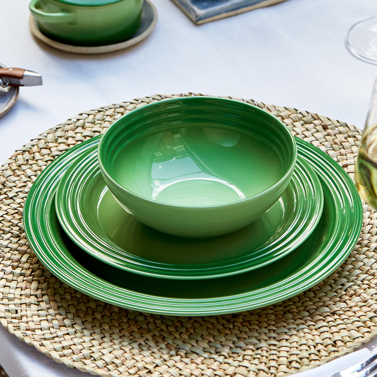Le Creuset Signature tallerken Stentøy 16 cm bamboo green