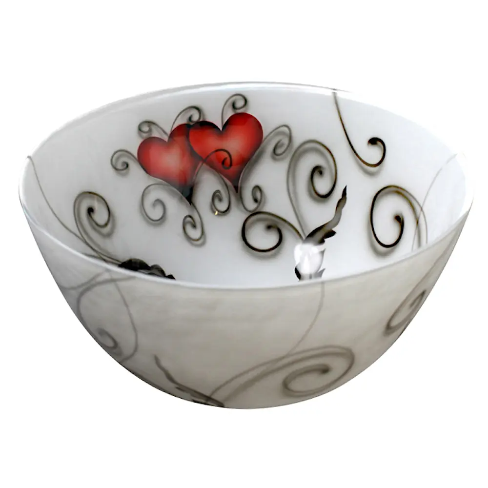 Crystal Ink skål 17 cm heart