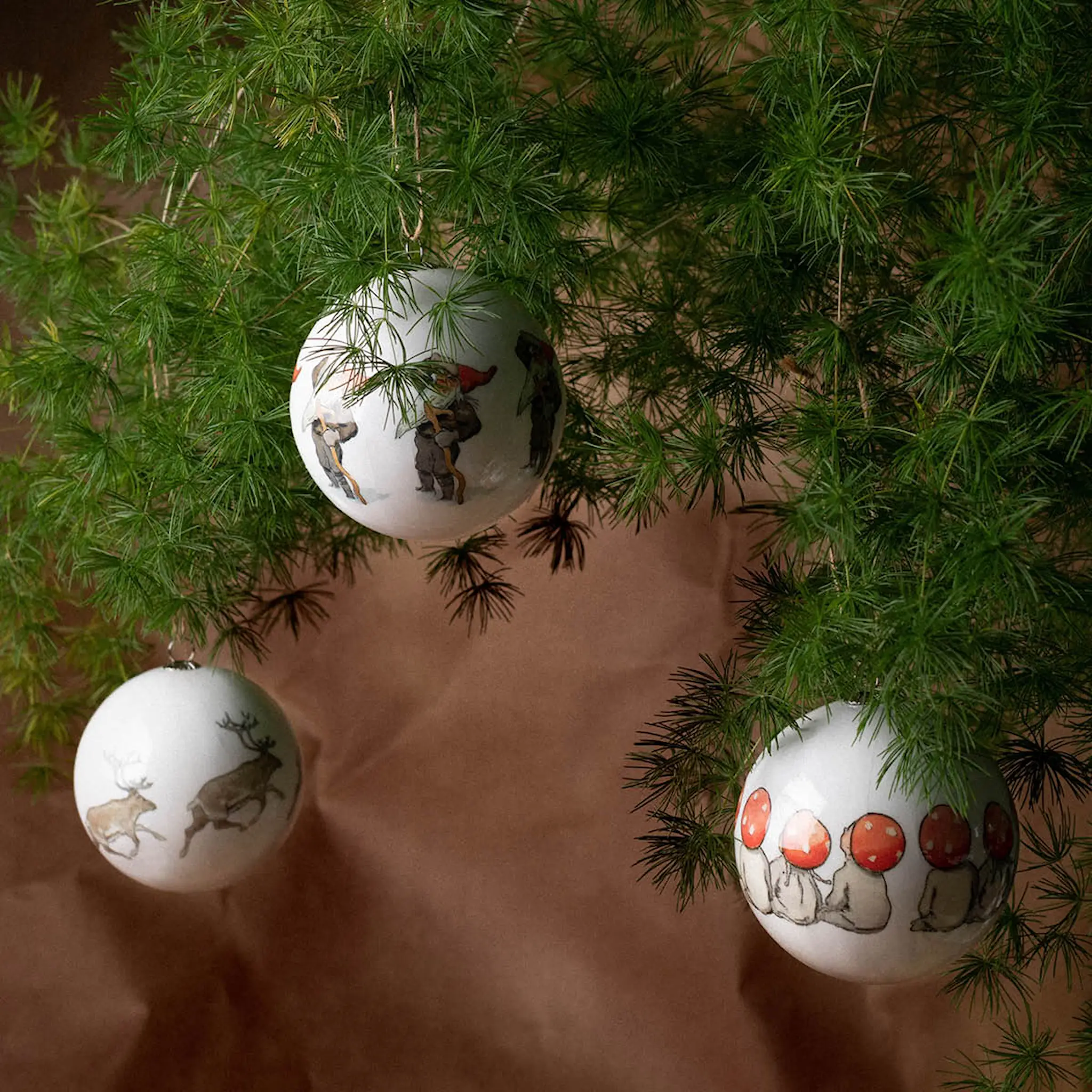 Design House Stockholm Elsa Beskow Julkulor Tomtebobarnen 3-pack