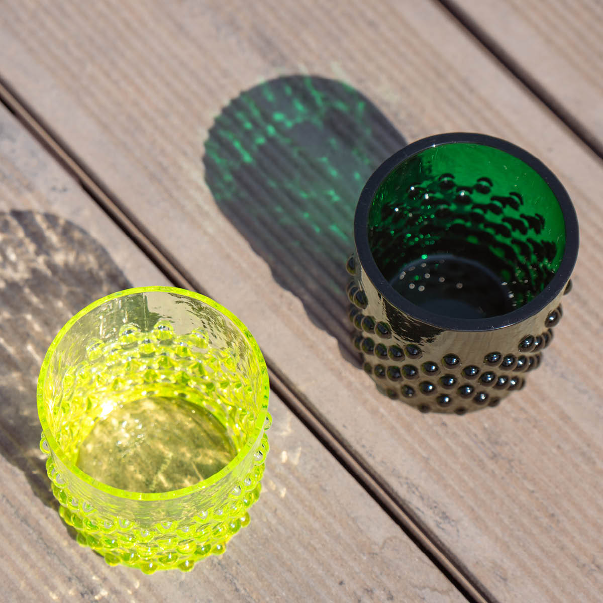 Klimchi Hobnail vannglass 15 cl mørk grønn