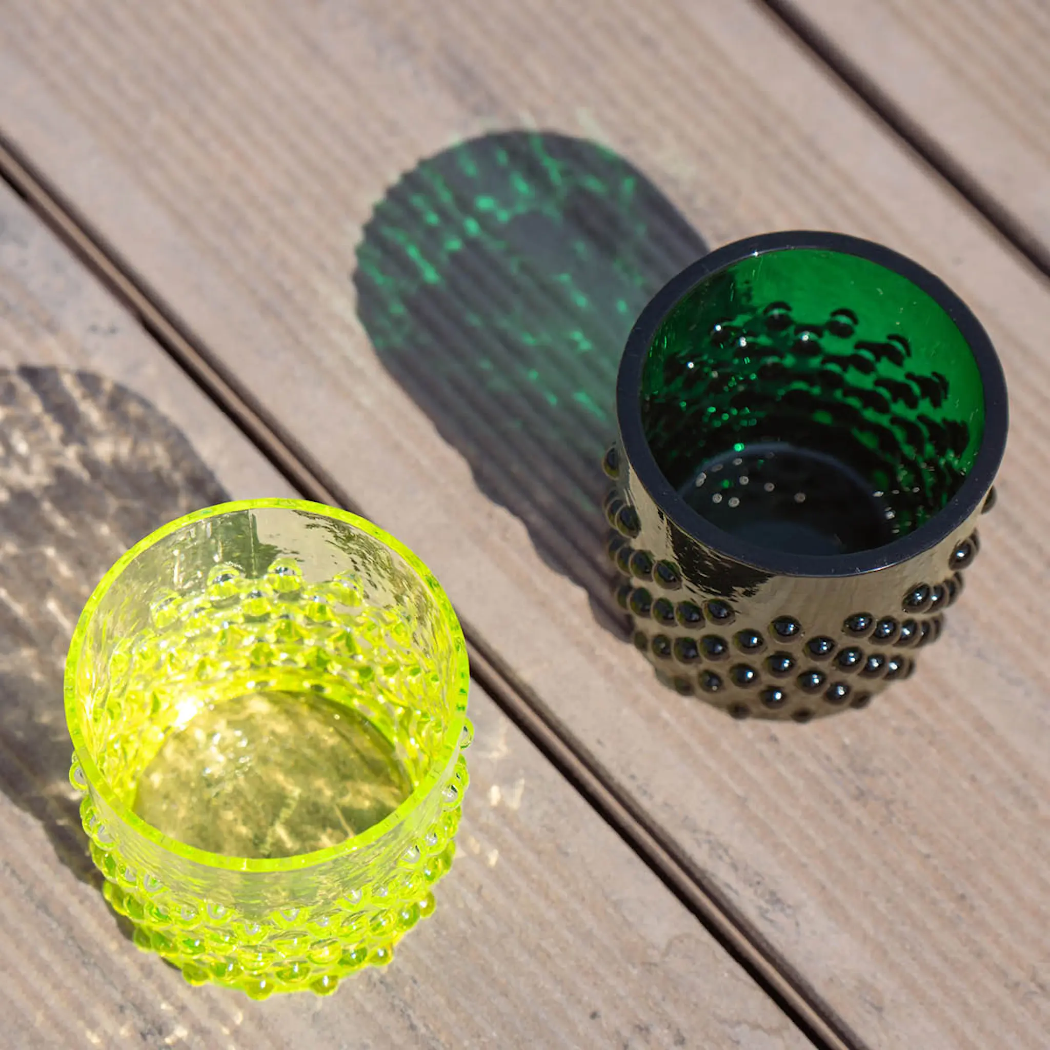 Klimchi Hobnail vannglass 15 cl mørk grønn hover