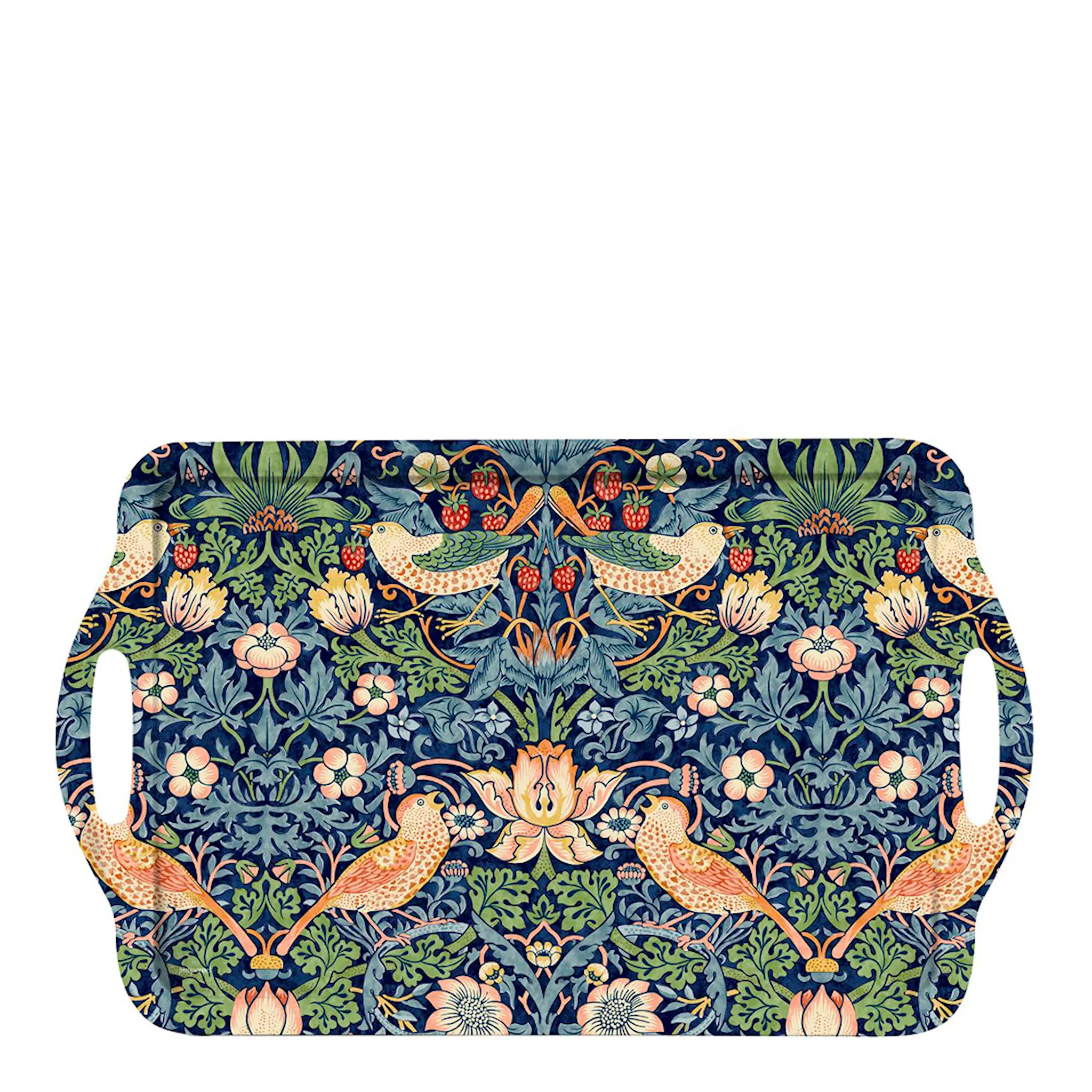 Morris & Co Strawberry Thief Bricka med handtag 48x29,5 cm blå