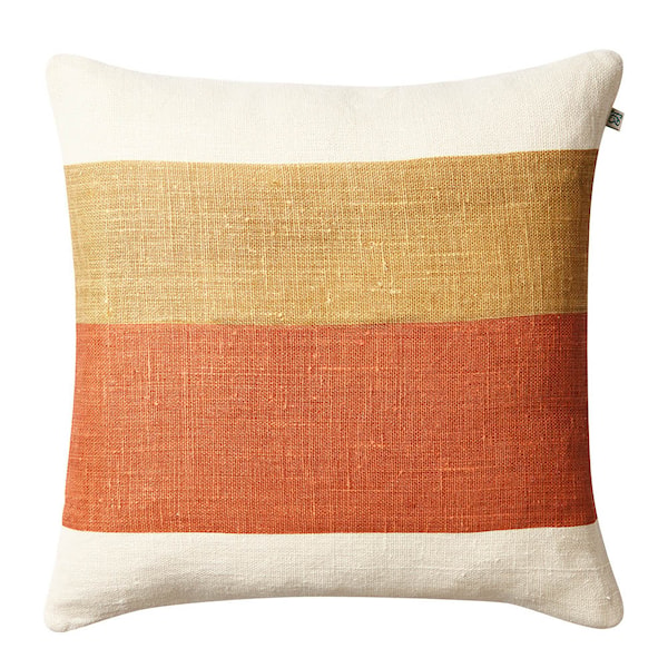 Kumar kuddfodral linne 50x50 cm Khaki/Apricot Orange