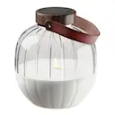 LED lykta i glas 20 x 20 cm solcellsdriven
