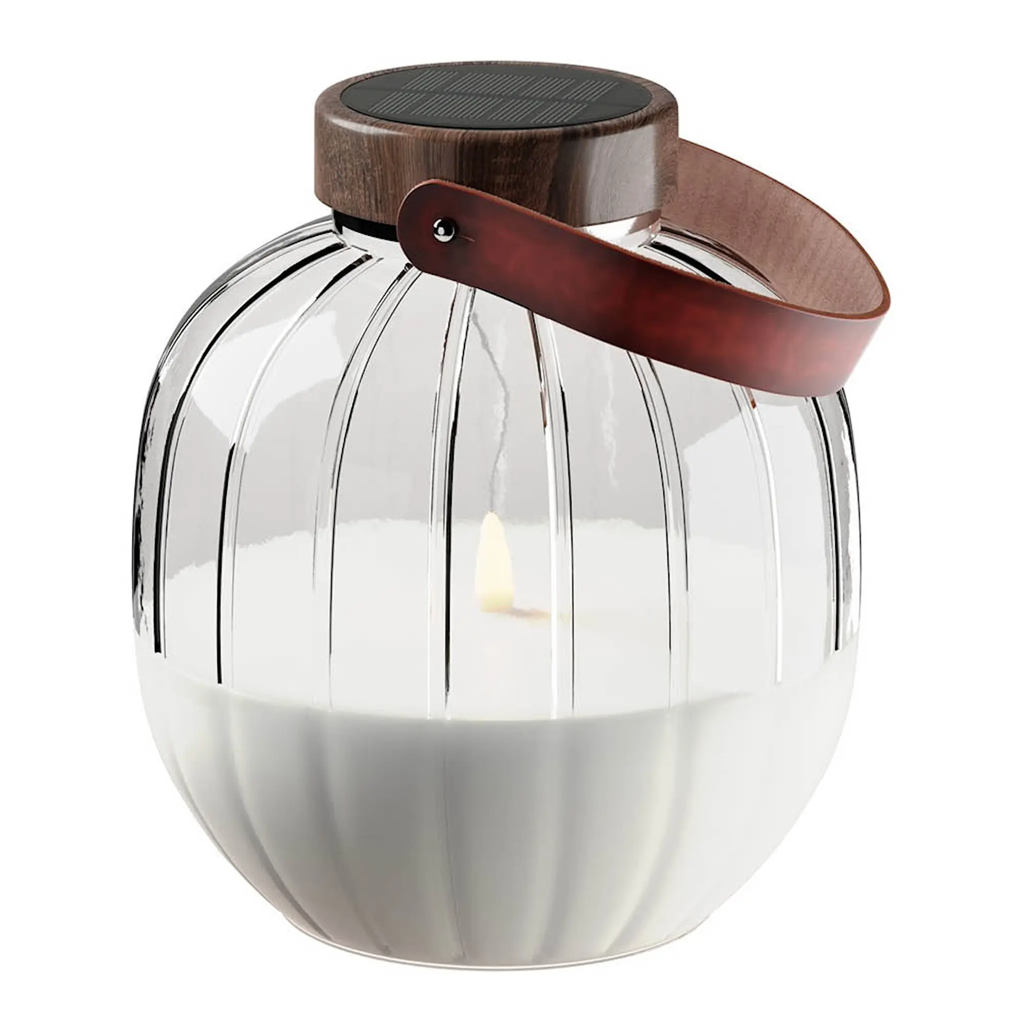 DeluxeHomeart LED lykta i glas 20 x 20 cm solcellsdriven