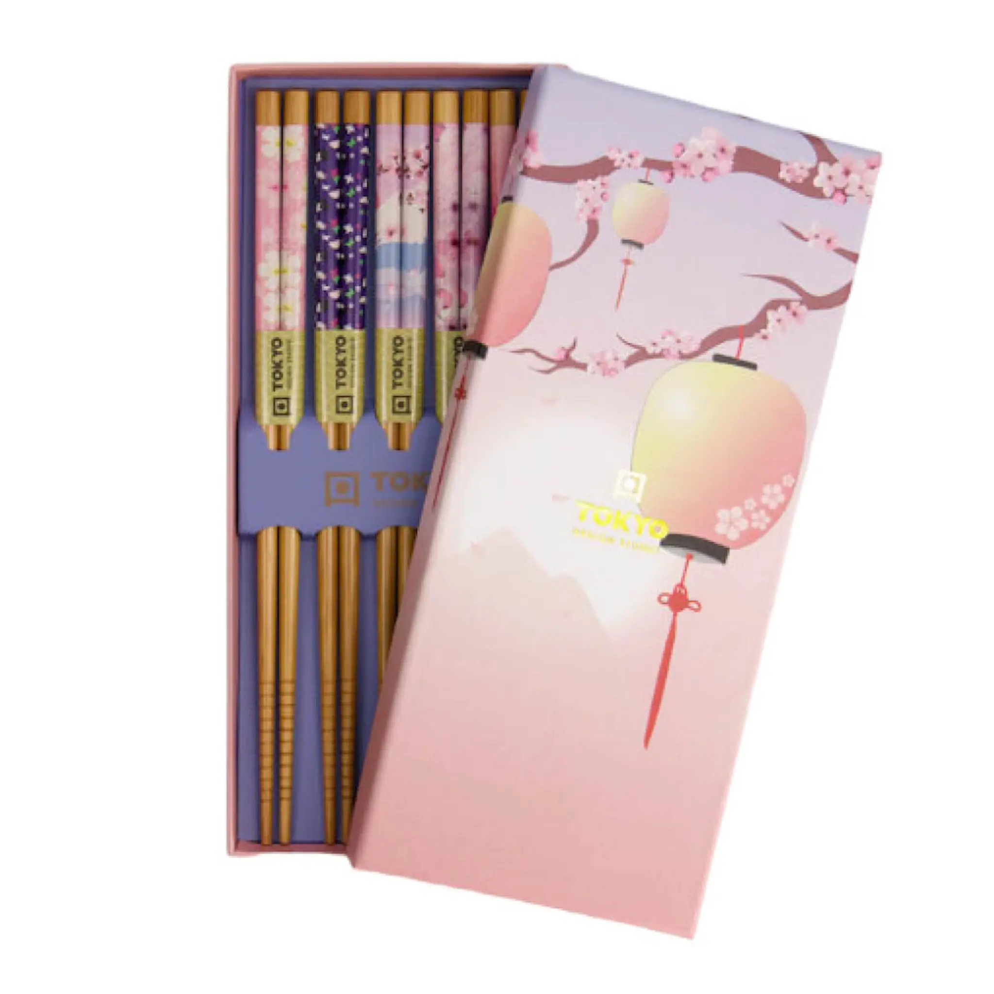 Tokyo Design Studio Ätpinnar gåvoset 5-pack pink lantern