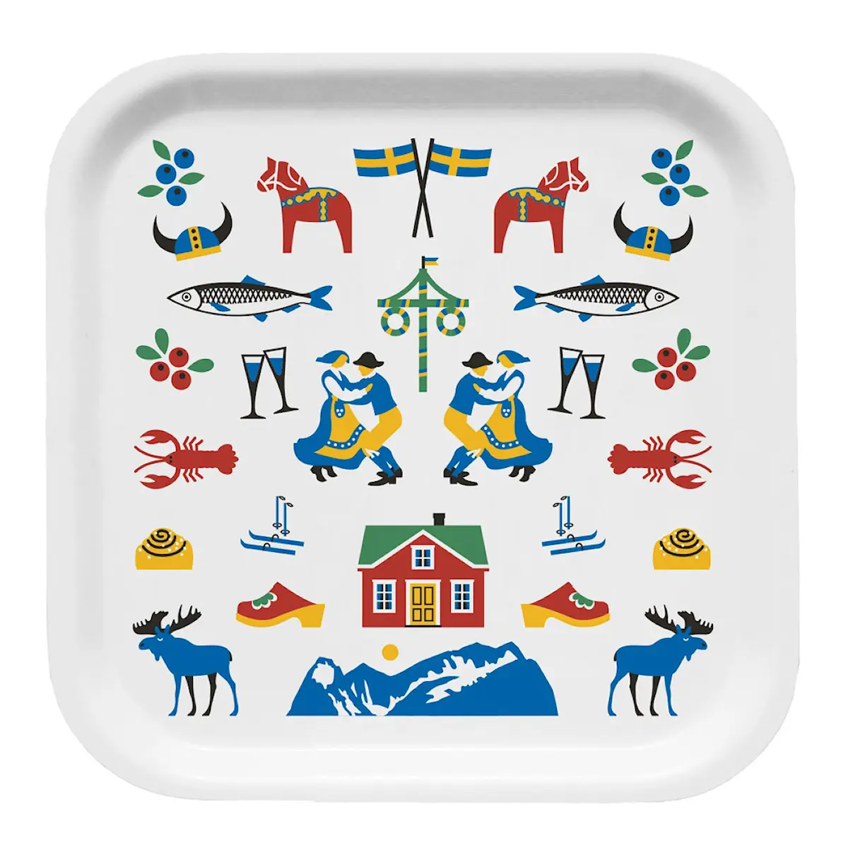 Citronelles Sweden Traditions Bricka 32x32 cm Multi