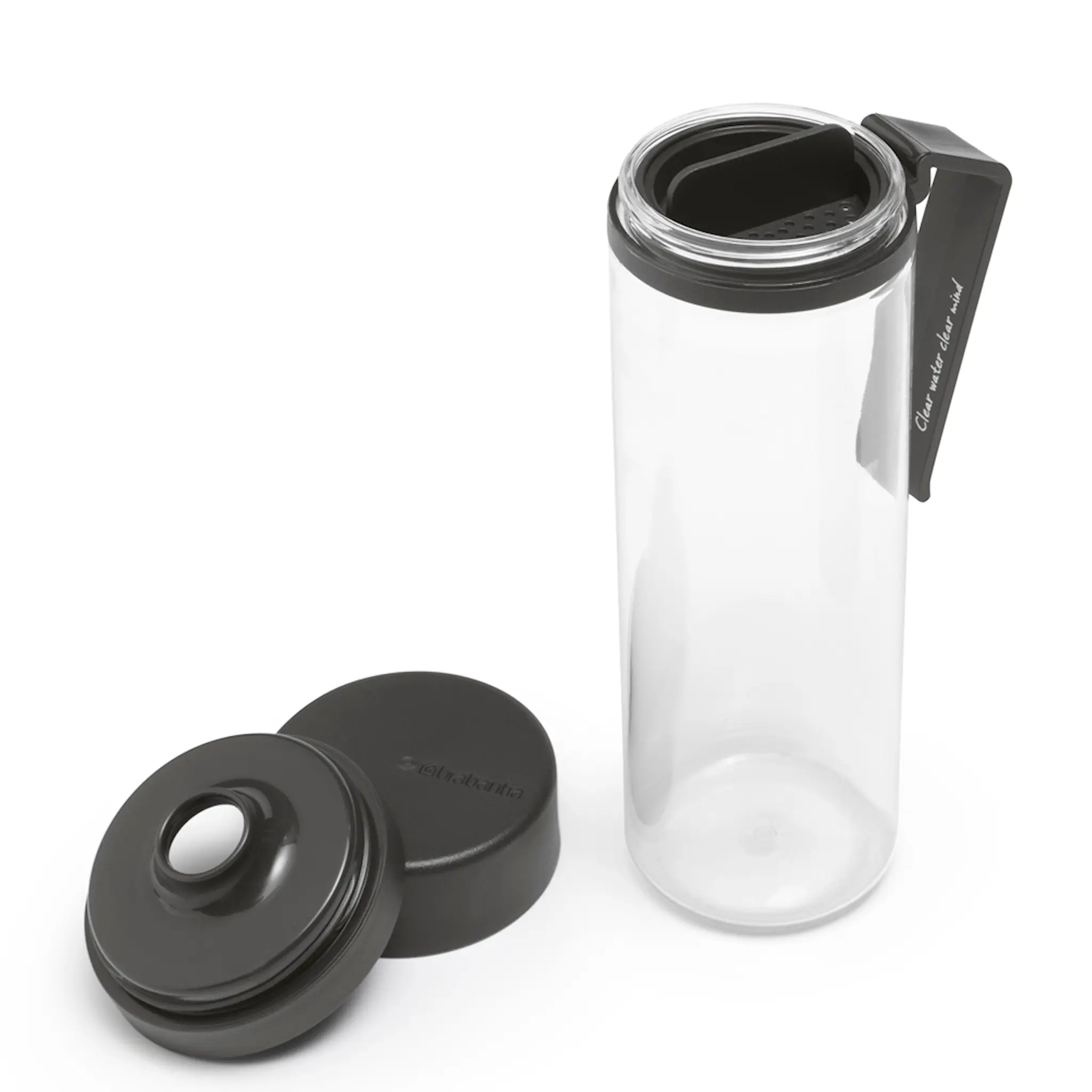 Brabantia Make & Take juomapullo siivilällä 0,5 l tummanharmaa