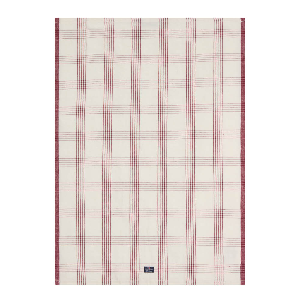 Lexington Kjøkkenhåndkle lin/bomull 50x70 cm rutete hvit/rød