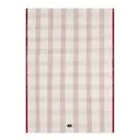 Kökshandduk linne/bomull 50x70 cm rutigt vit/röd