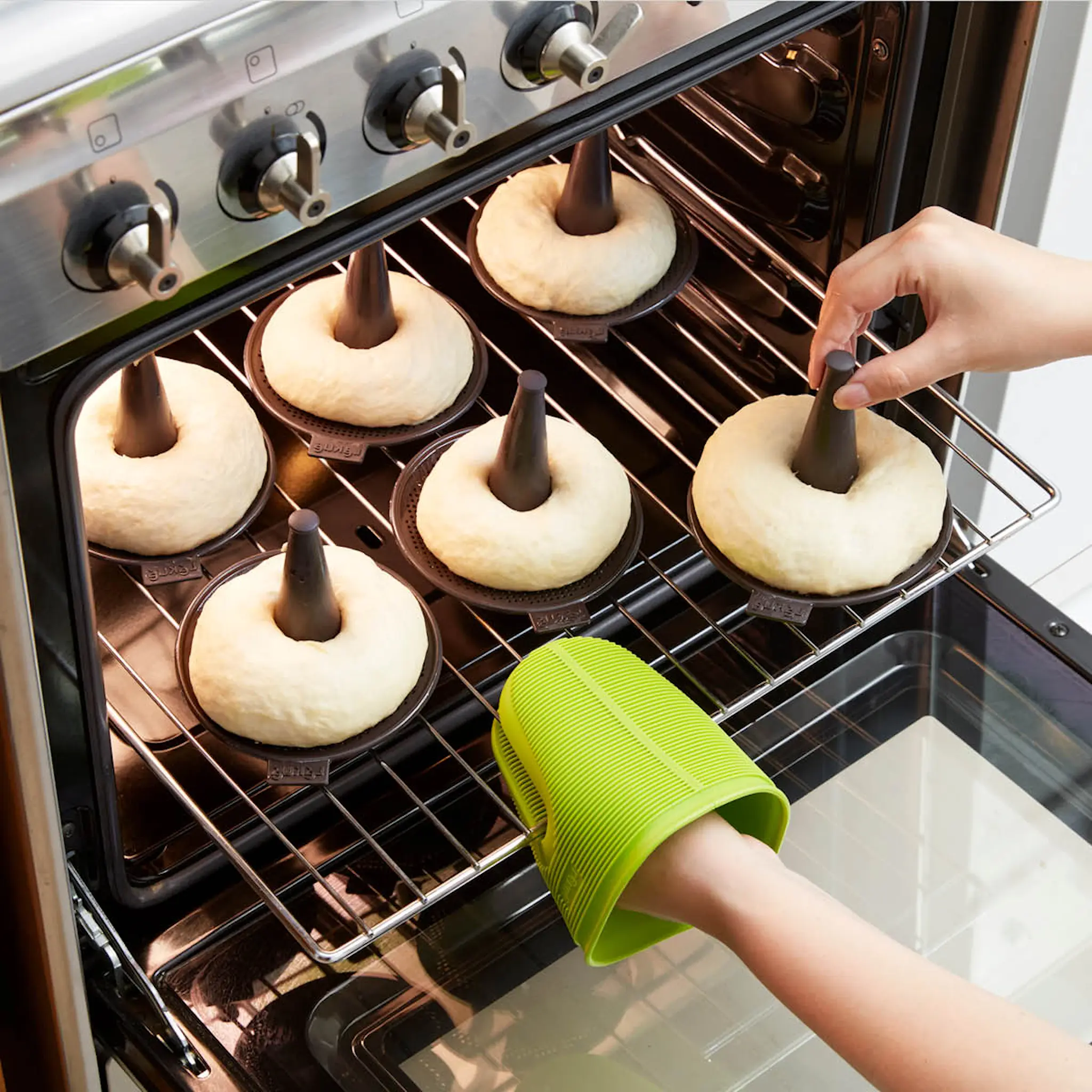 Lékué Bagelform i silikon 6-pack brun