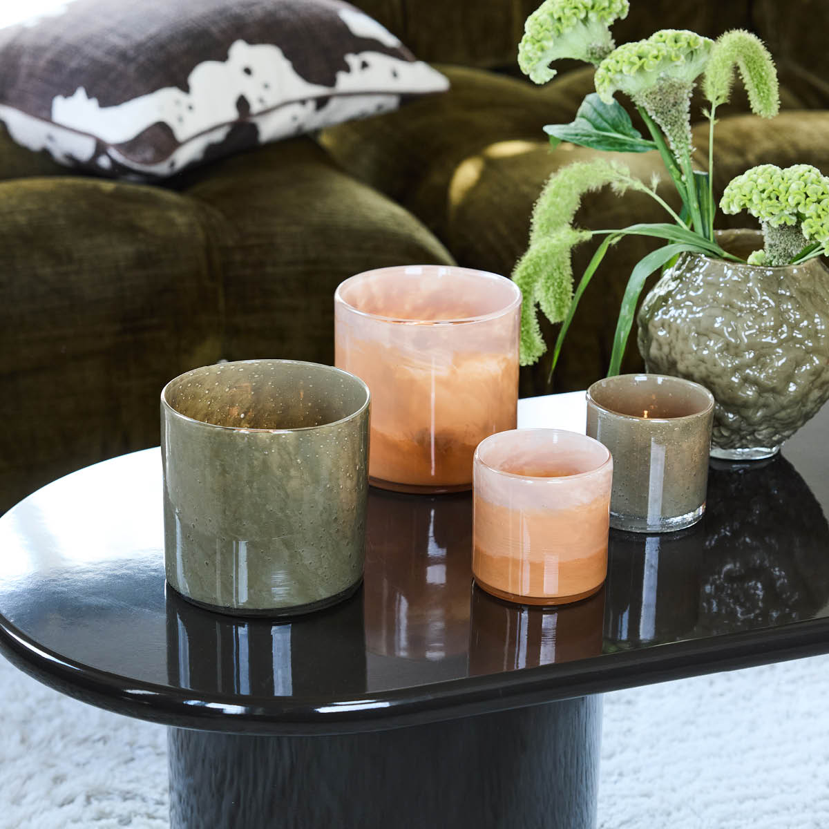 ByOn Calore ljuslykta M 15 cm aprikos