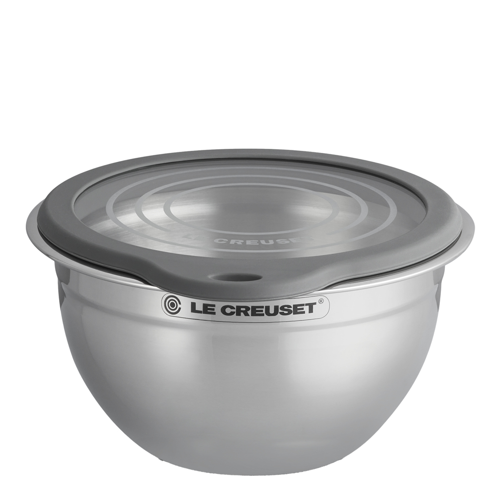 Le Creuset - Kulho lasikannella 19 cm 1,4 L Teräs/Harmaa