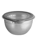 Skål med glaslock 19 cm 1,4 L stål/grå