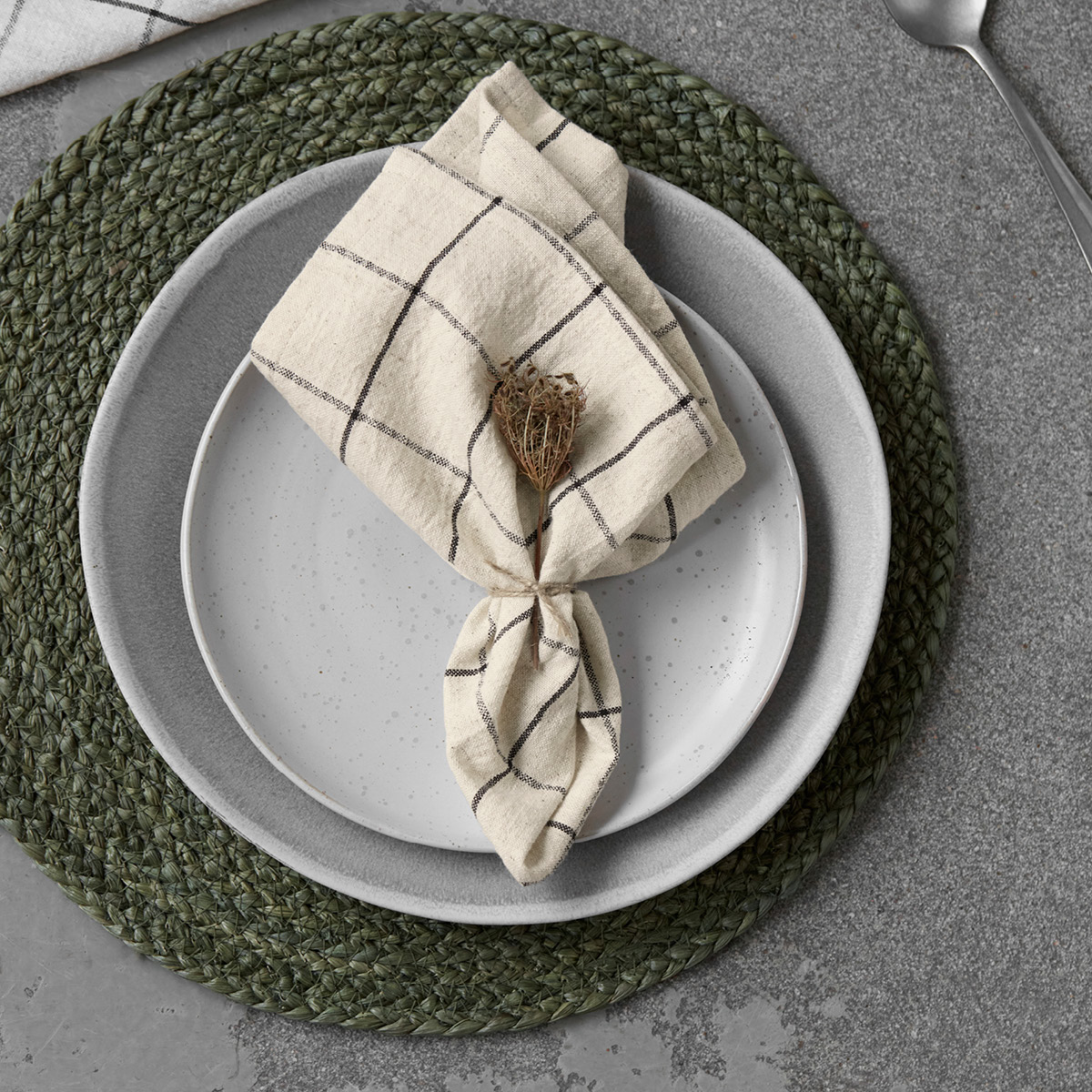 House Doctor Join tygservetter 40x40 cm 4-pack svart/off-white