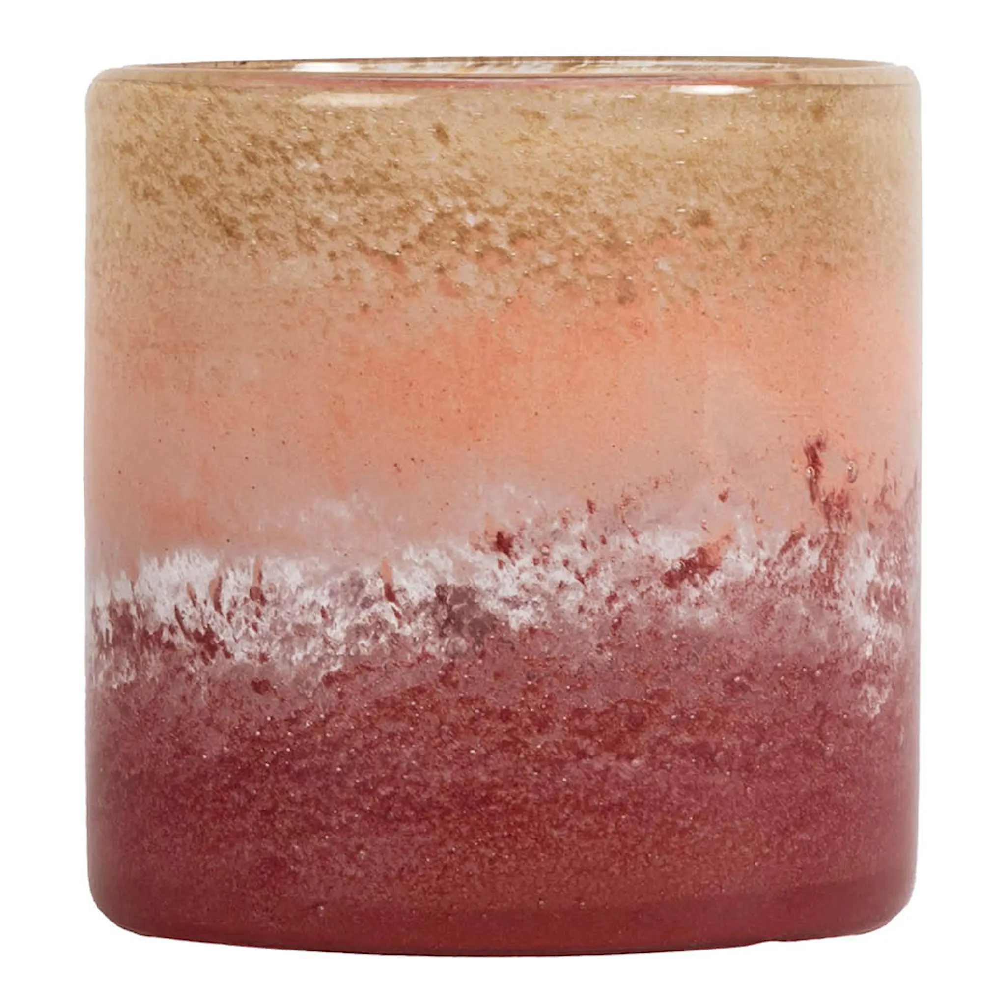 ByOn Calore Ljuslykta 15x15 cm Rosa/Beige/Bordeaux
