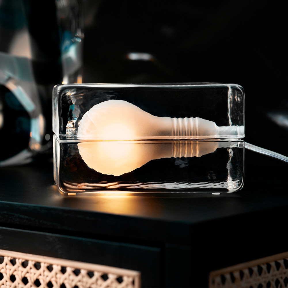 Design House Stockholm Lightning Block lampe klar/hvit