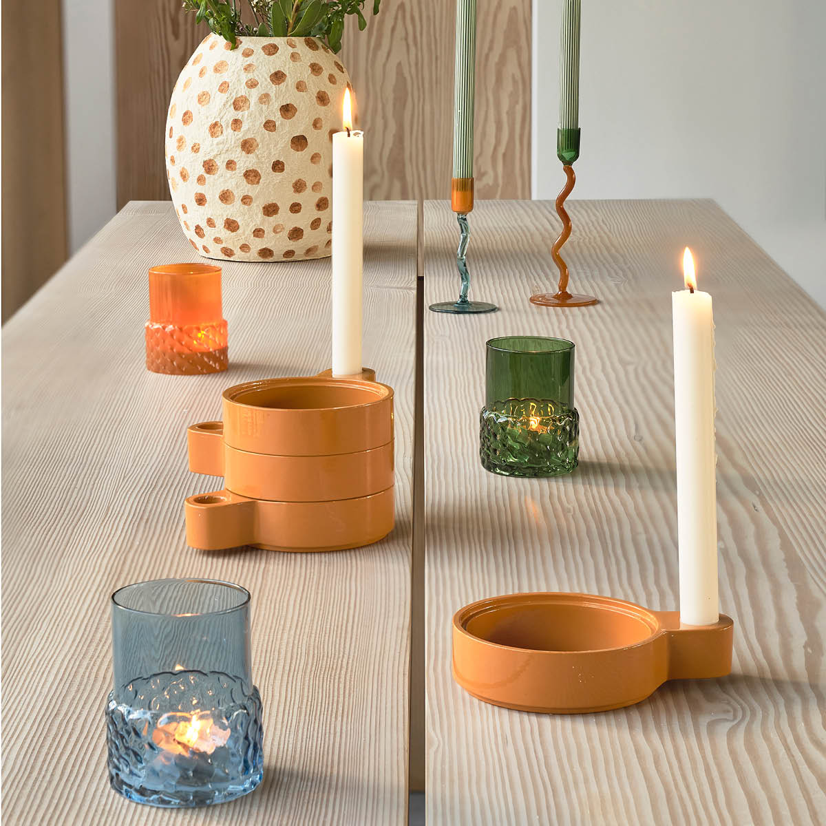 Villa Collection Styles ljuslykta 7,7x10 cm blå