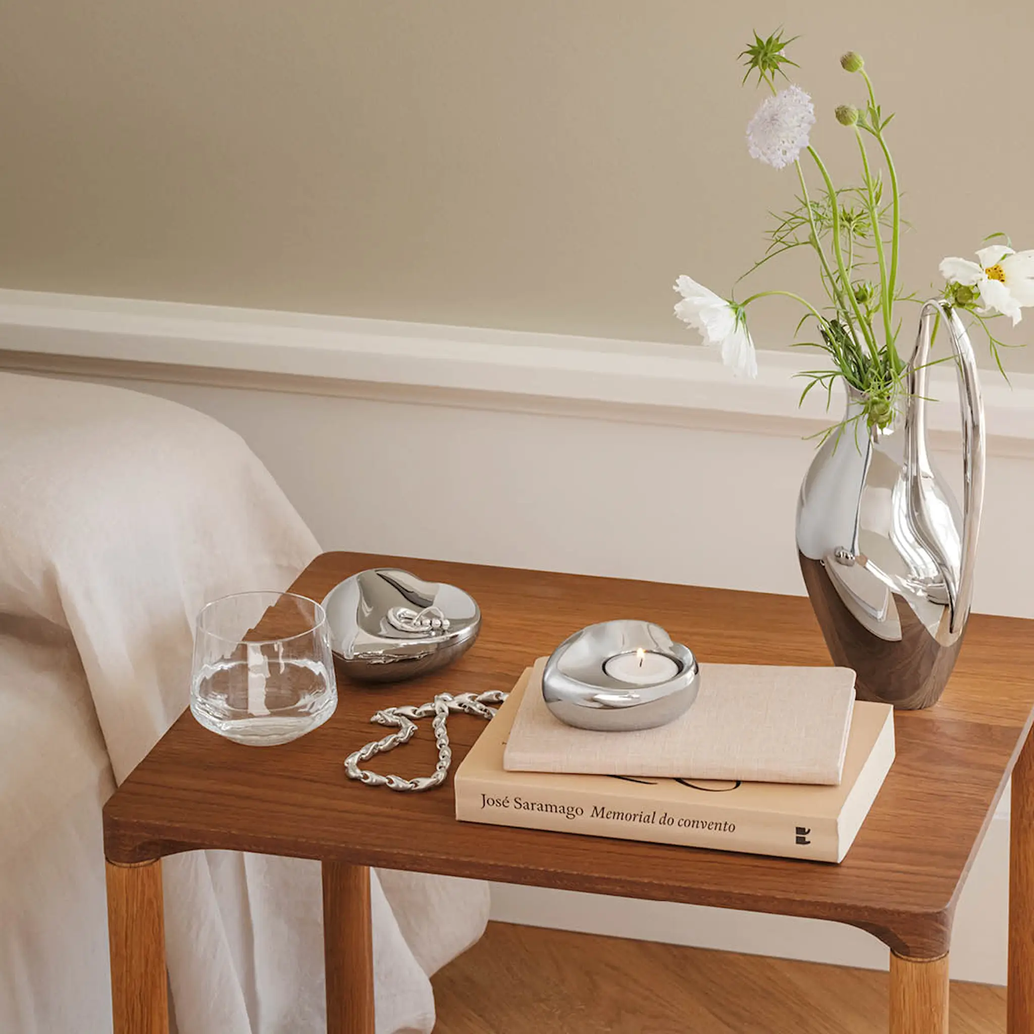 Georg Jensen Heart ljuslykta 8,6 cm blankt stål