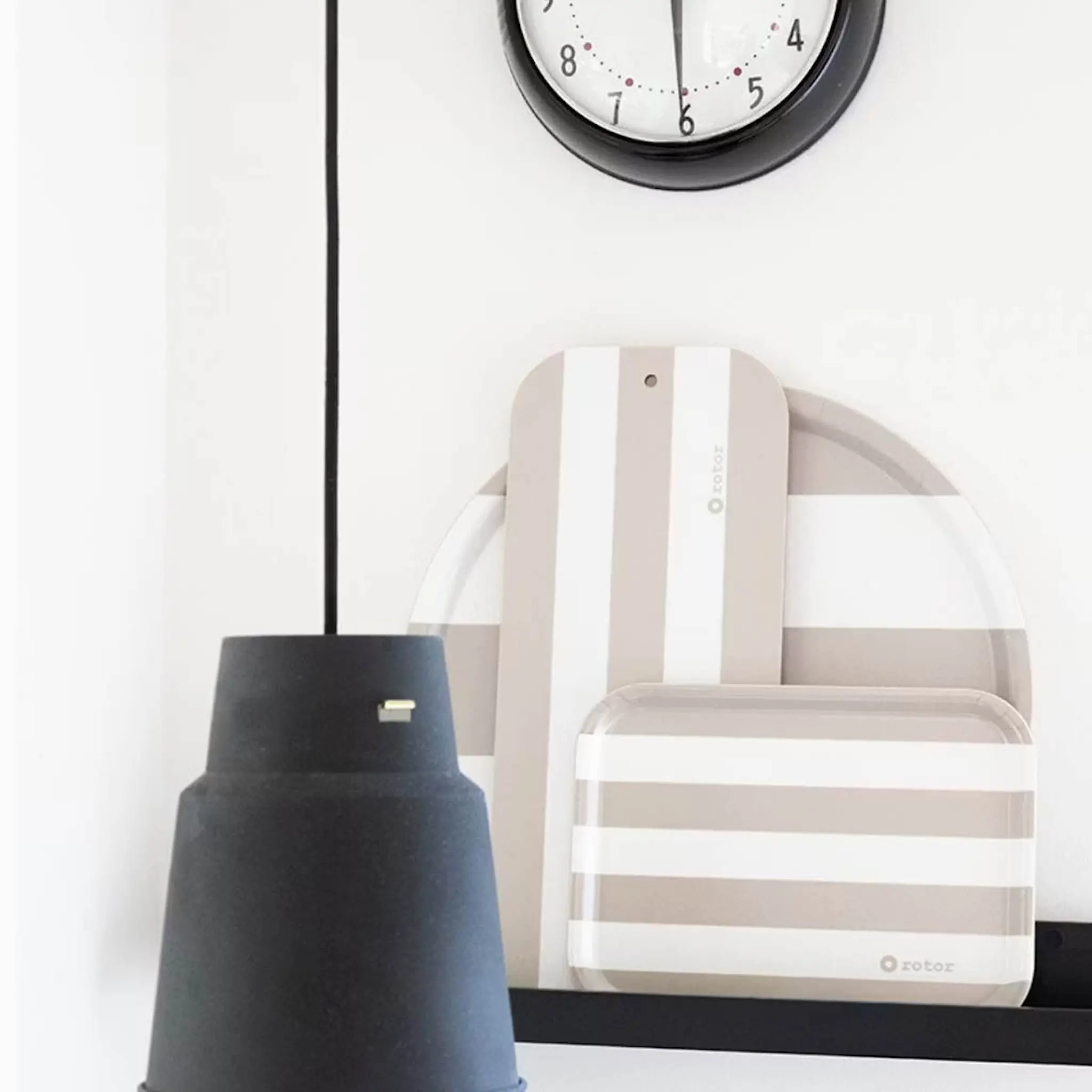 Rotor Design Stripes Tarjotin 38x38 cm Beige/Valkoinen