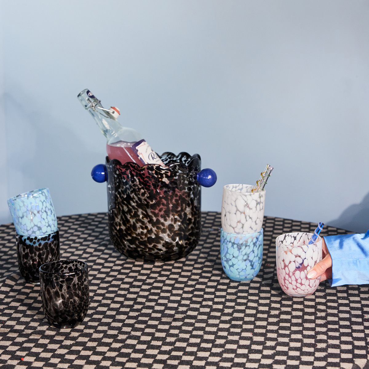 ByOn Messy glas 30 cl 2-pack blå