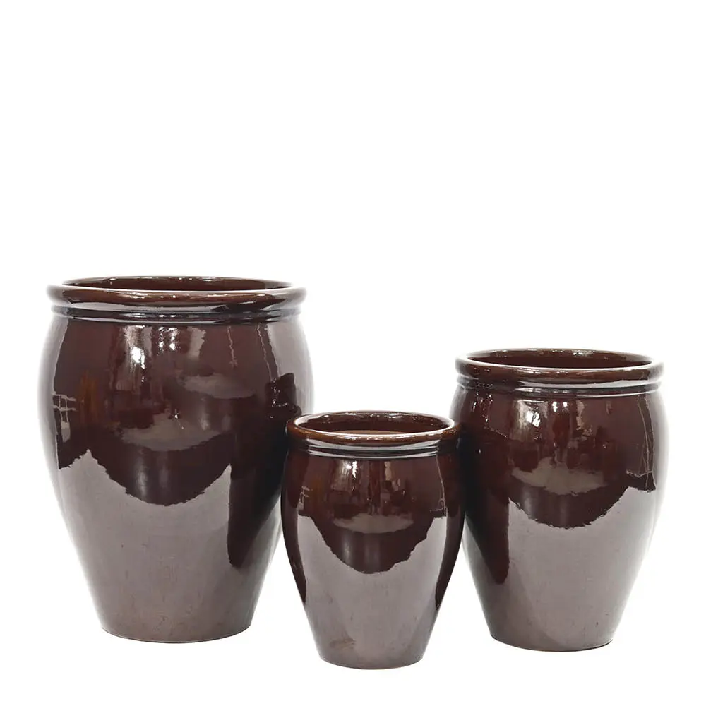 Blanka Kukkaruukku 25/32/40 cm 3 kpl Tummanruskea