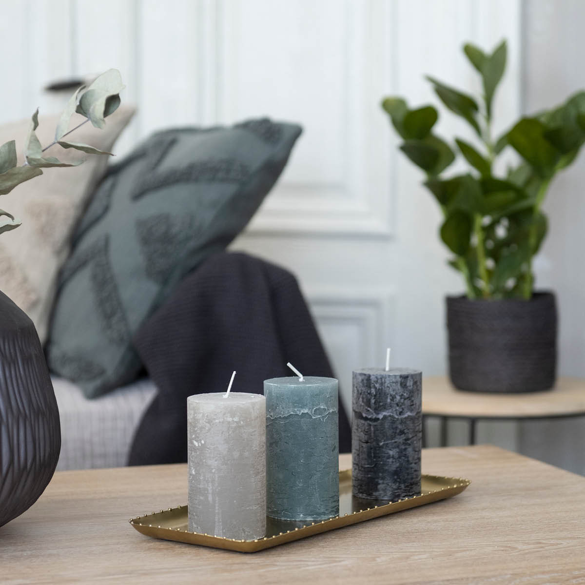 Fanni K Rustik blokklys 12 cm agave grønn