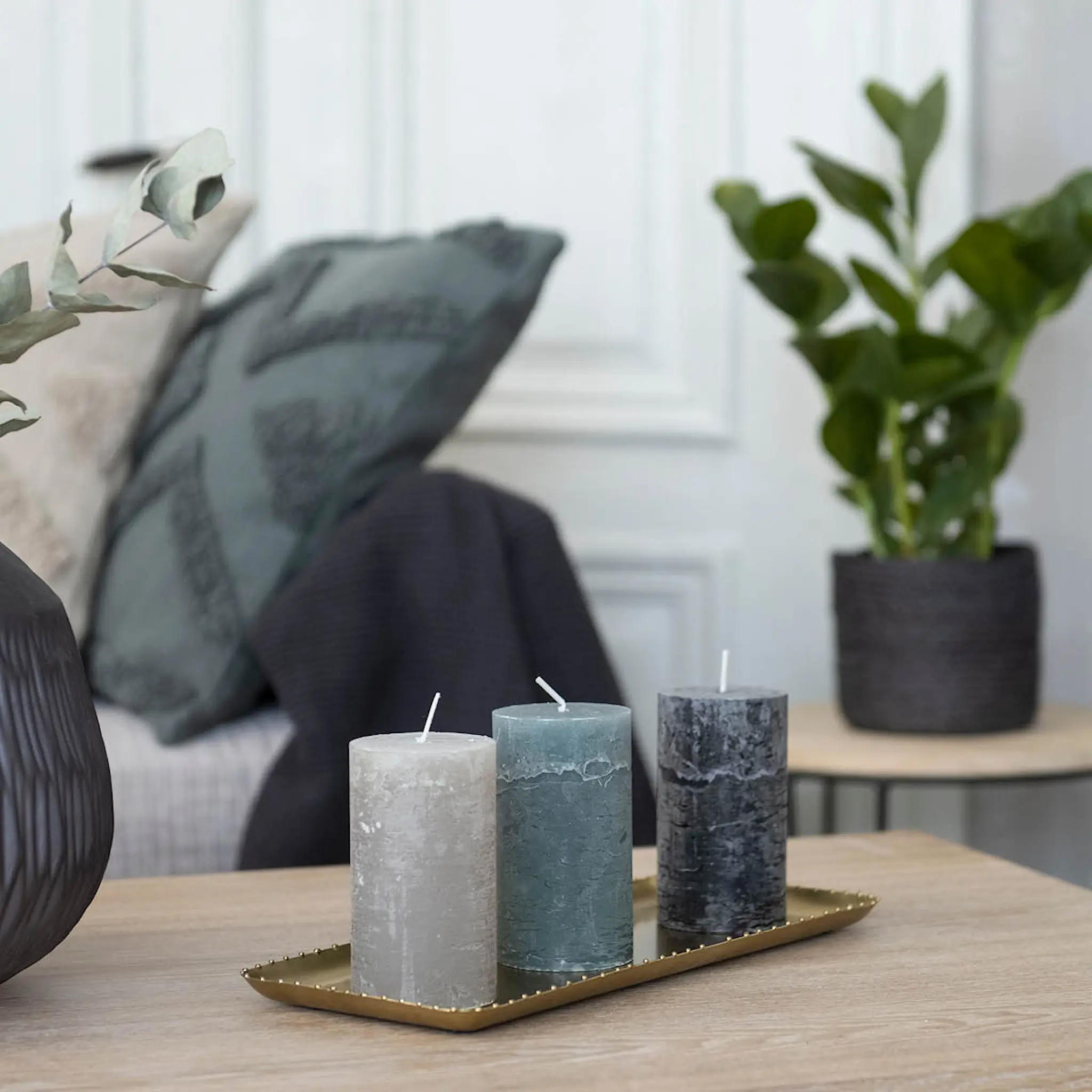 Fanni K Rustik blokklys 12 cm agave grønn