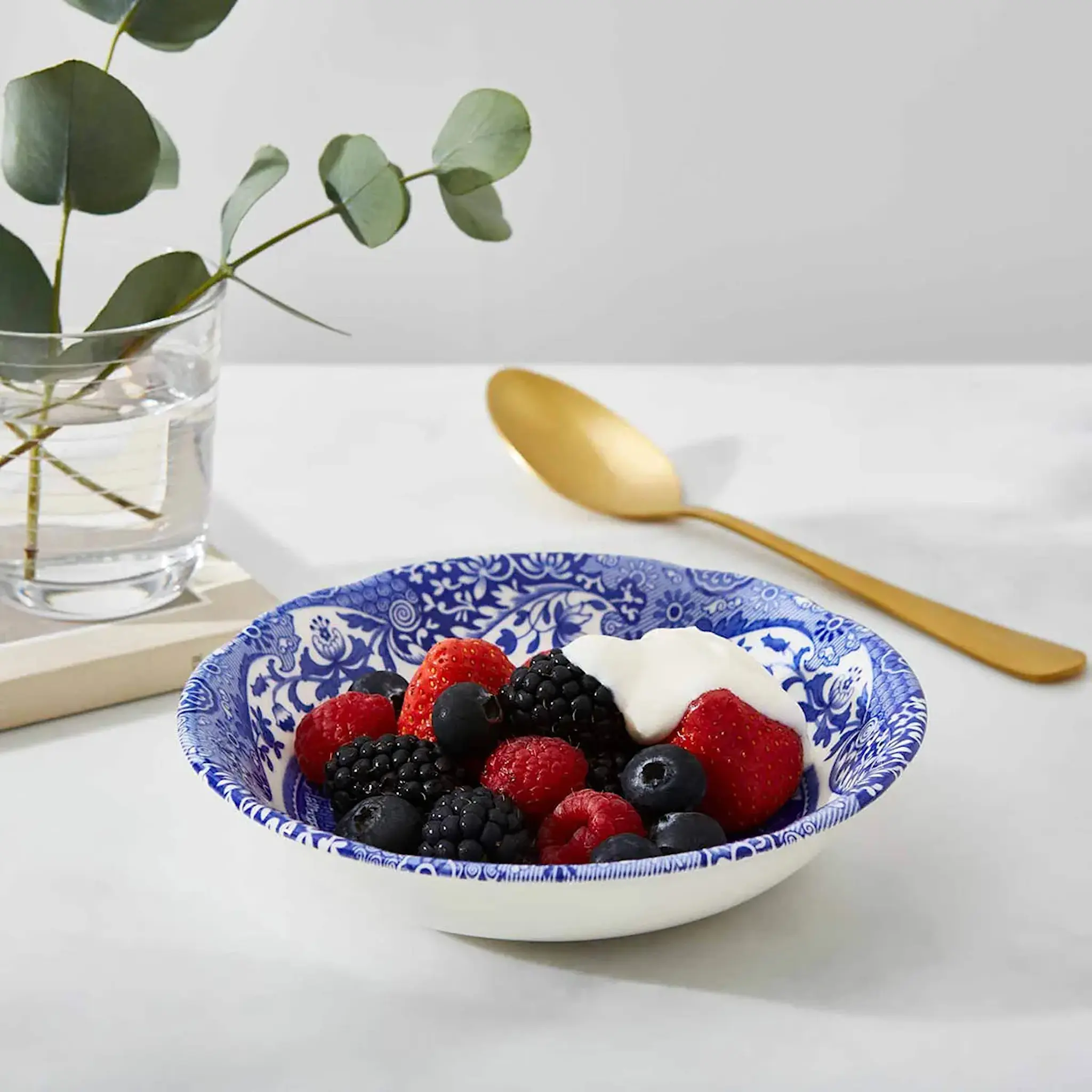 Spode Blue Italian frukostskål 16 cm blå/vit
