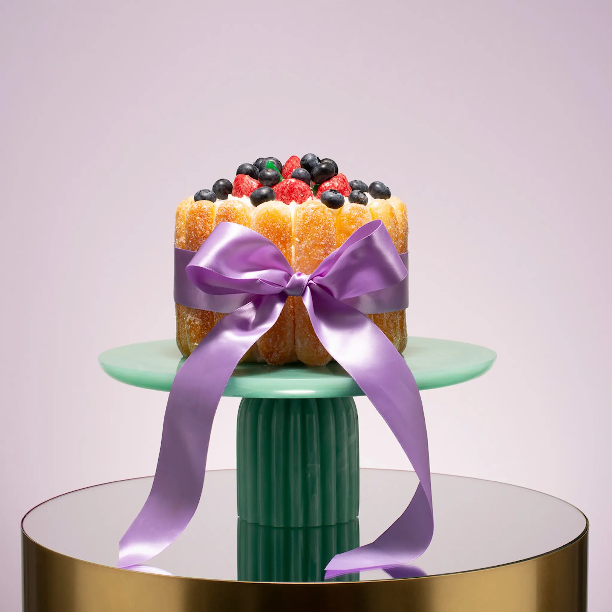 Vondels Summer Party tårtfat i resin 28 cm grön