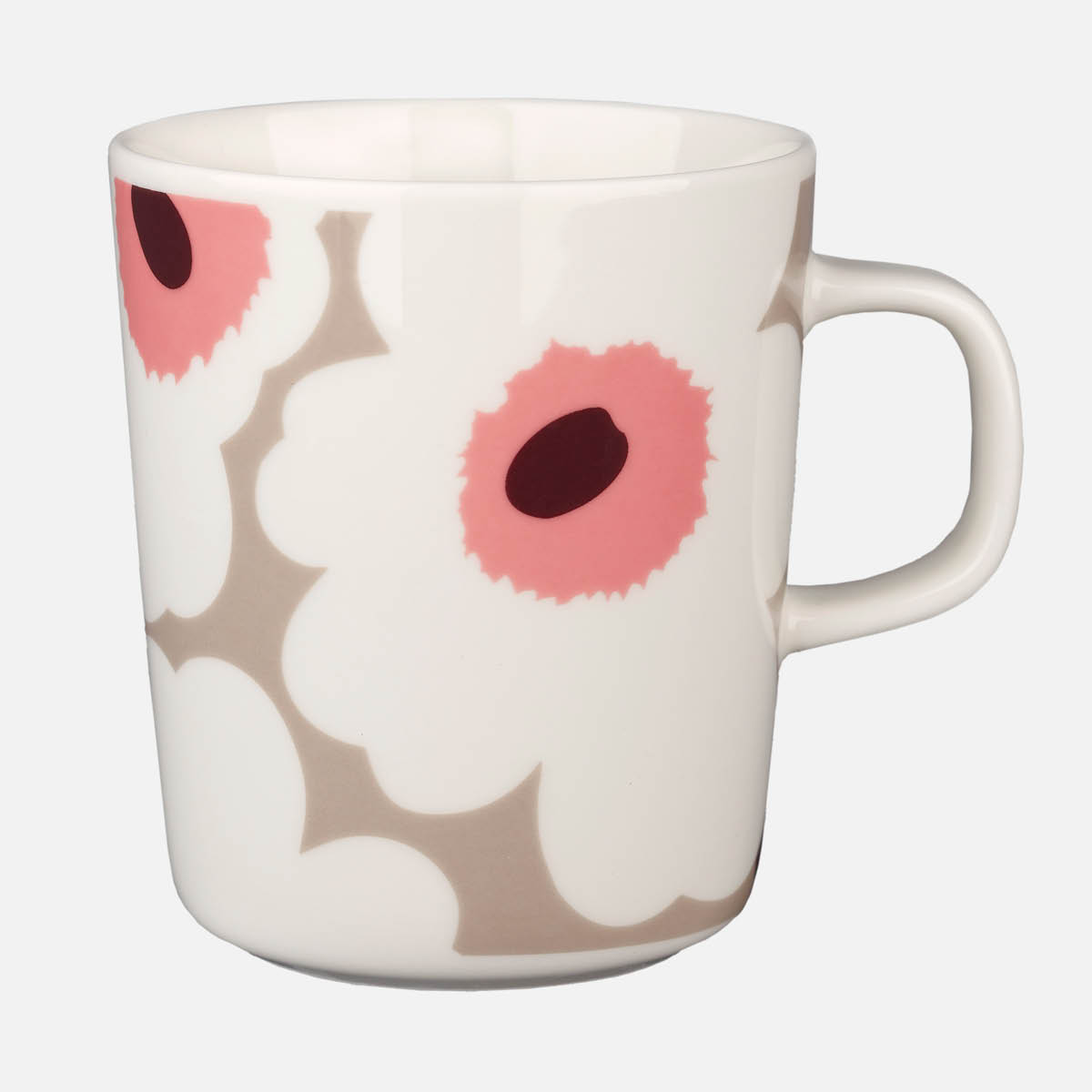 Marimekko - Oiva / Unikko Muki 25 cl Valkoinen/Beige/Pinkki/Viininpunainen