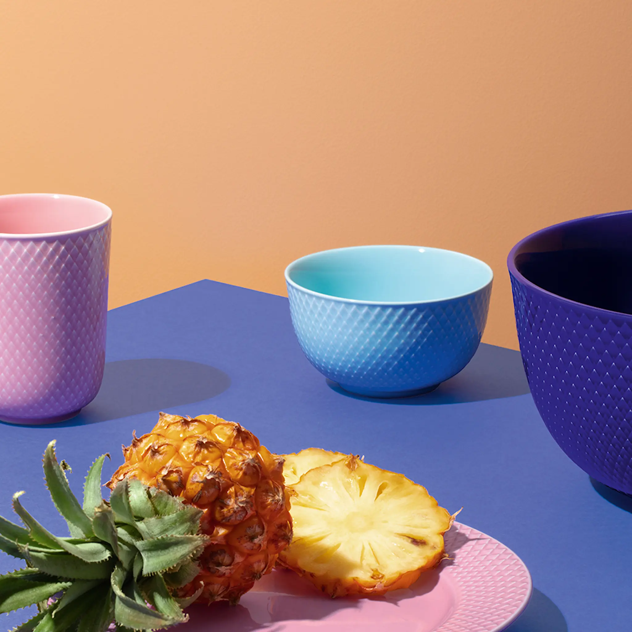 Lyngby Porcelæn Rhombe Color Mugg 33 cl Rosa